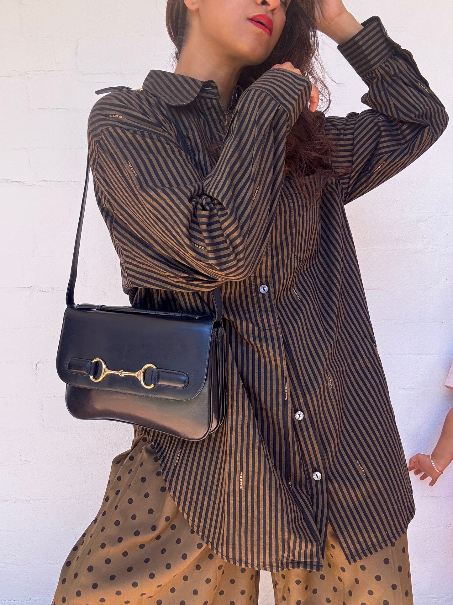 Vintage Céline Horsebit Leather Shoulder Bag