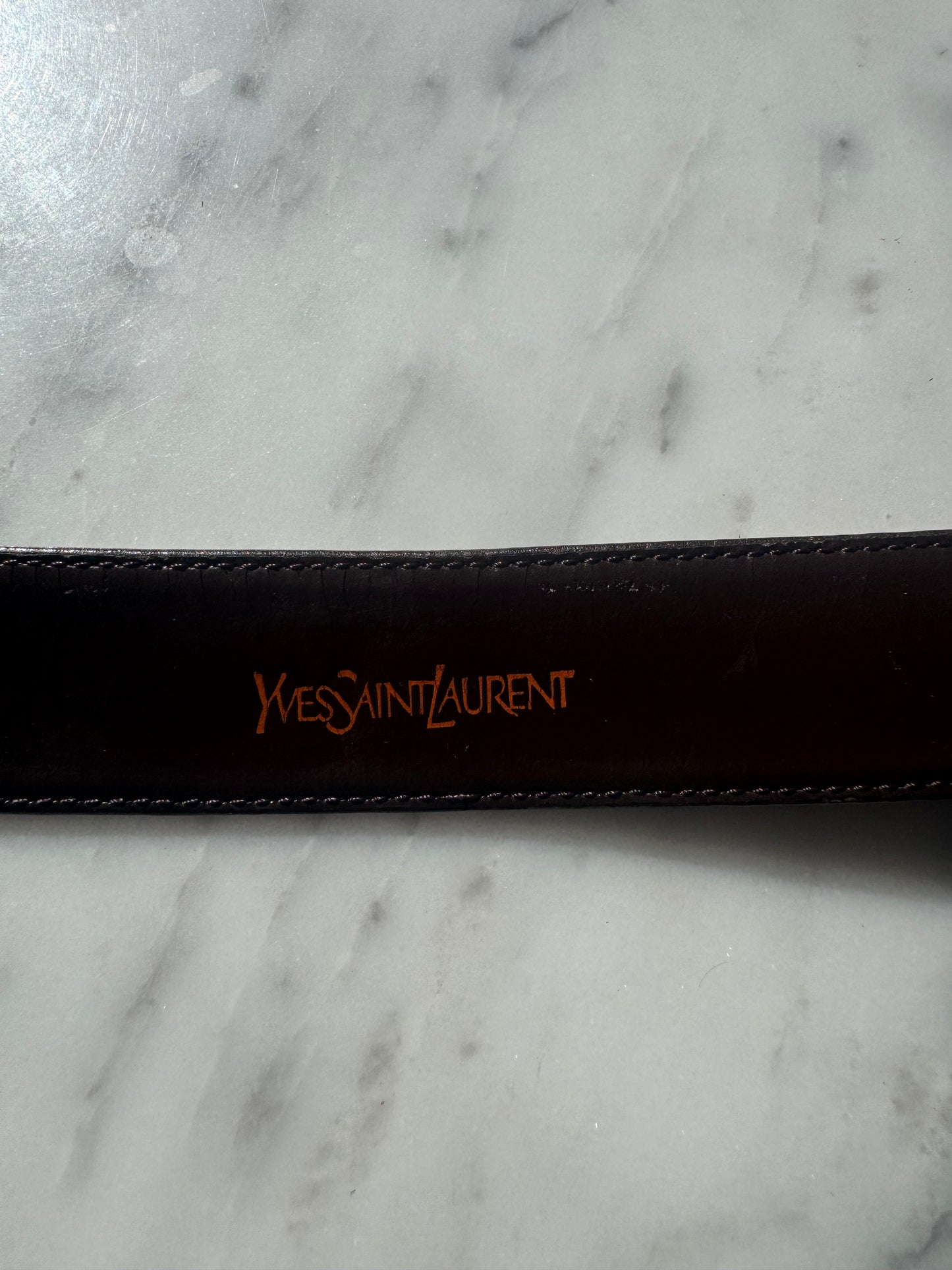 Rare Vintage YSL Brown Leather Belt – Iconic French Elegance