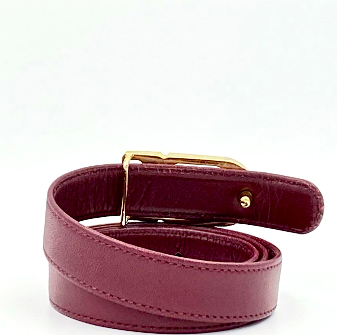 Vintage Christian Dior Bordeaux Leather Belt