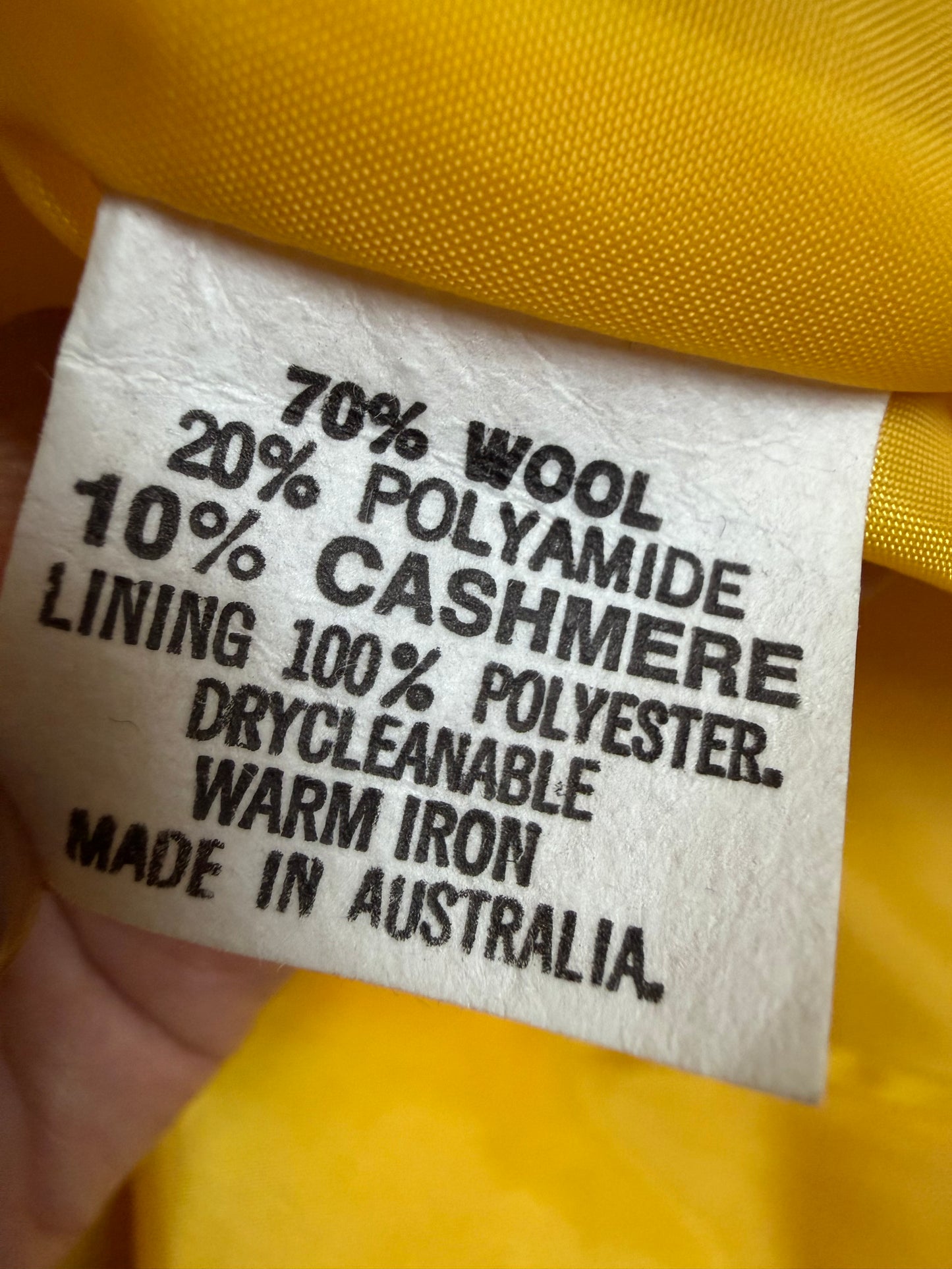 Vintage Wool & Cashmere Blazer - Mango Yellow