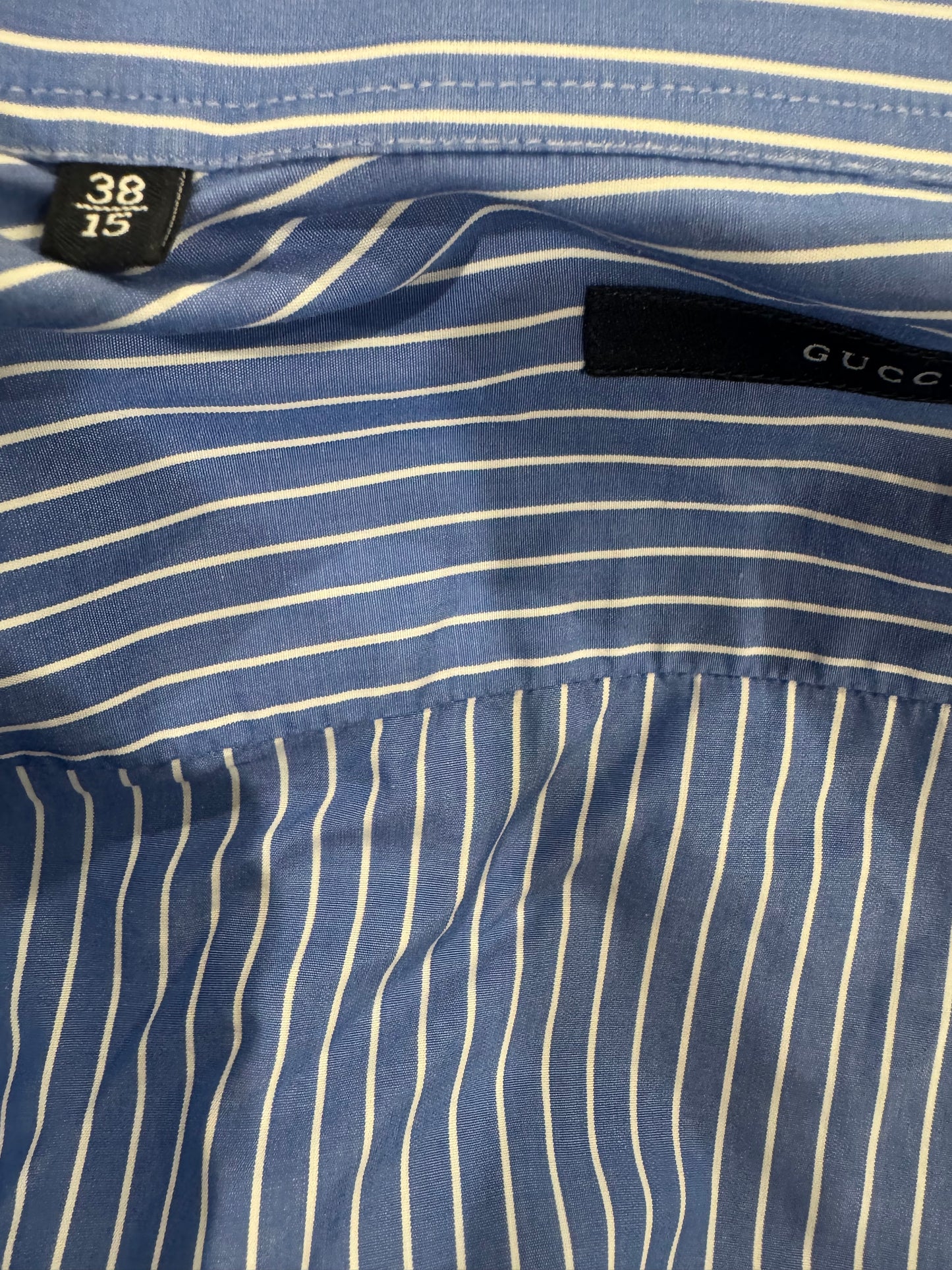GUCCI Stripe Cotton Shirt - Blue