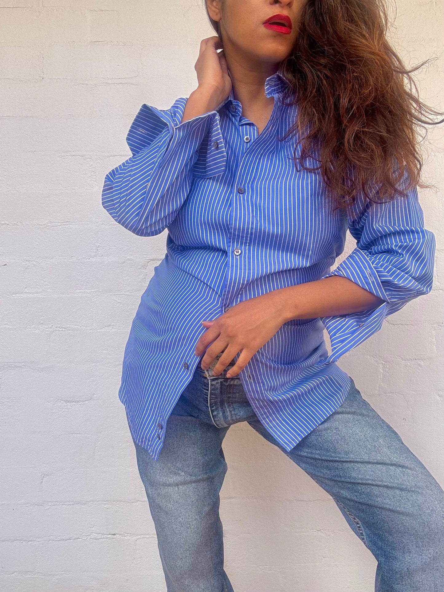 GUCCI Stripe Cotton Shirt - Blue