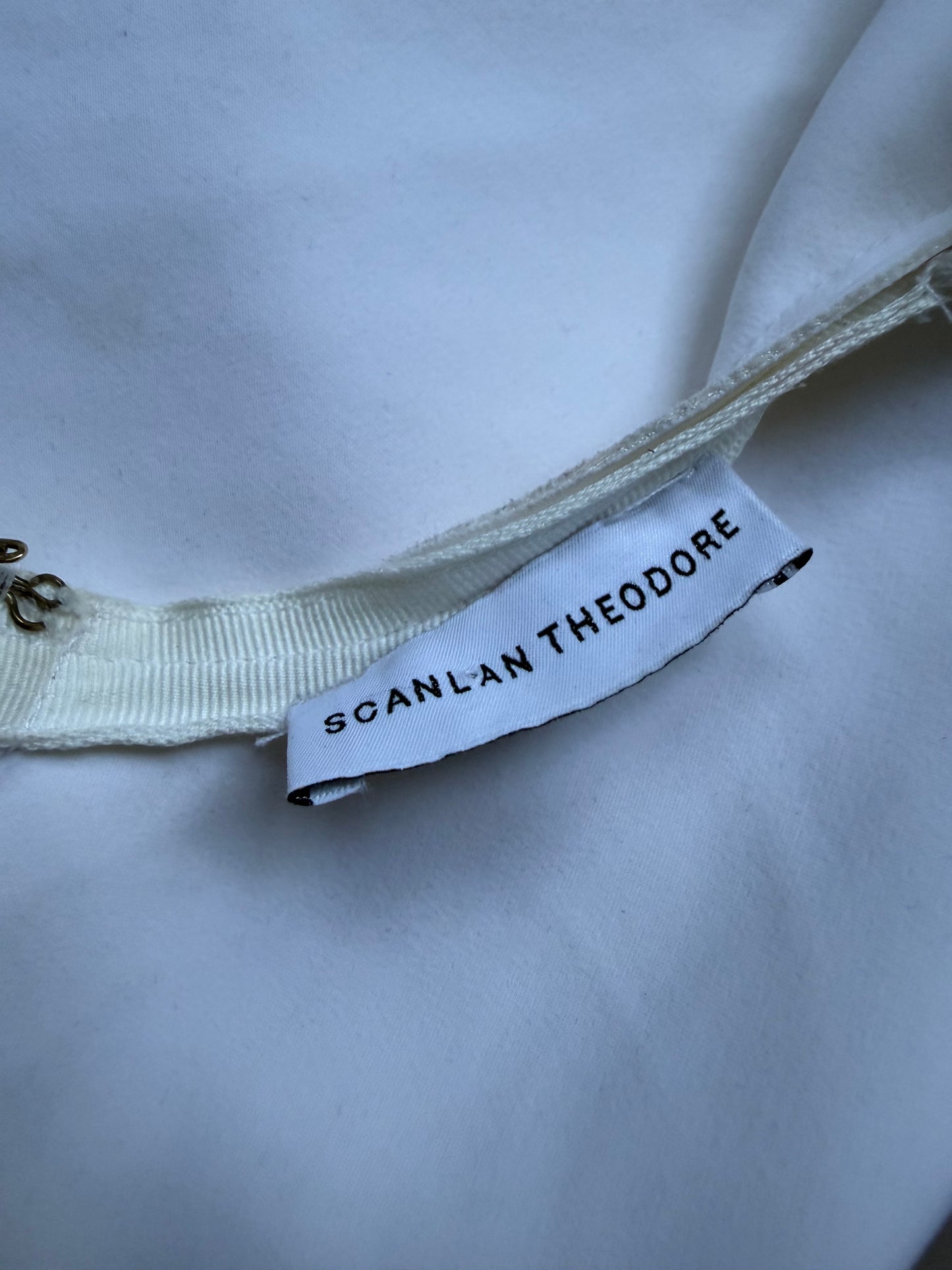 Scanlan & Theodore Mesh Scuba Halter Dress - White