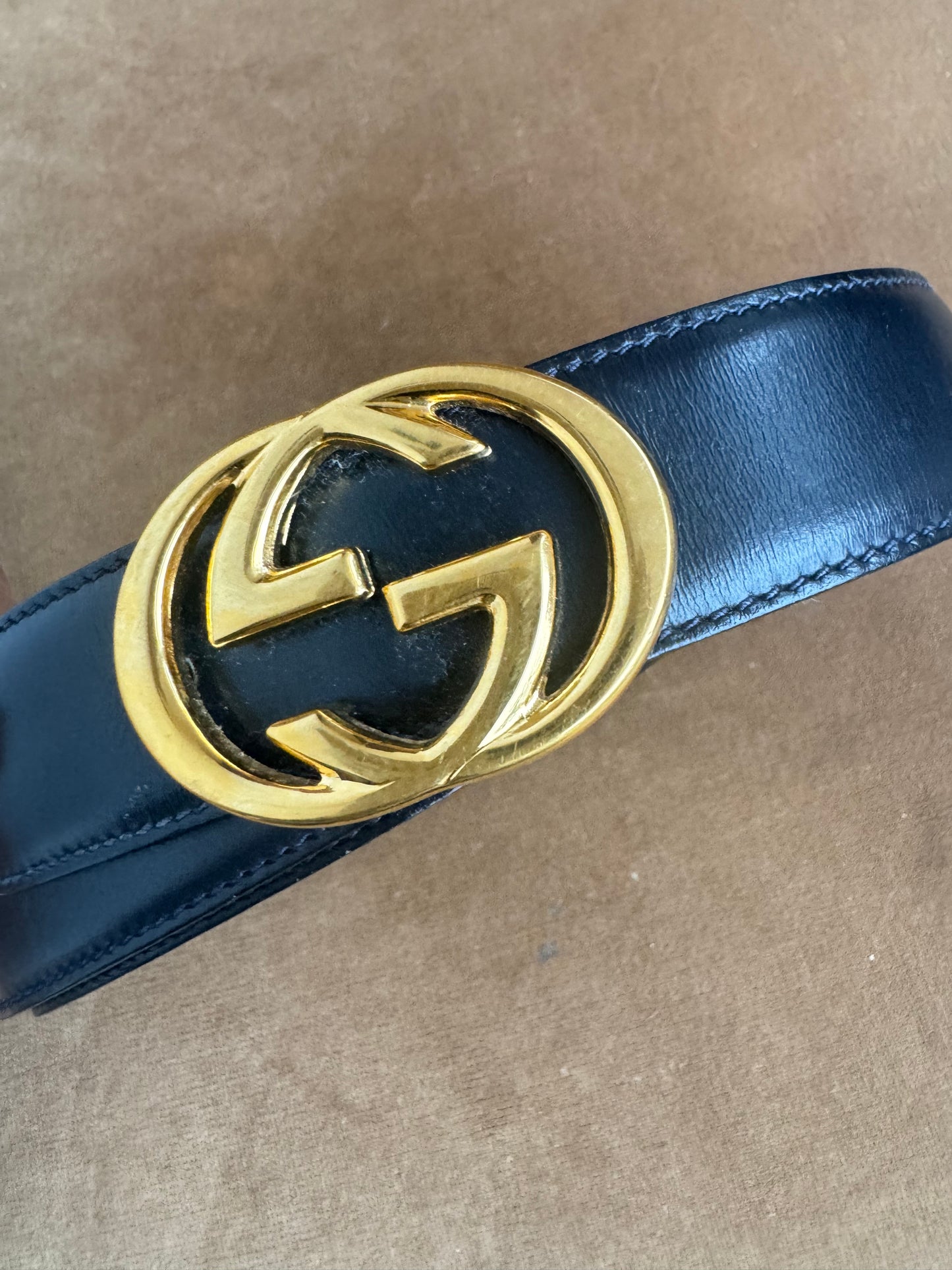Vintage GUCCI Interlocking Leather Belt