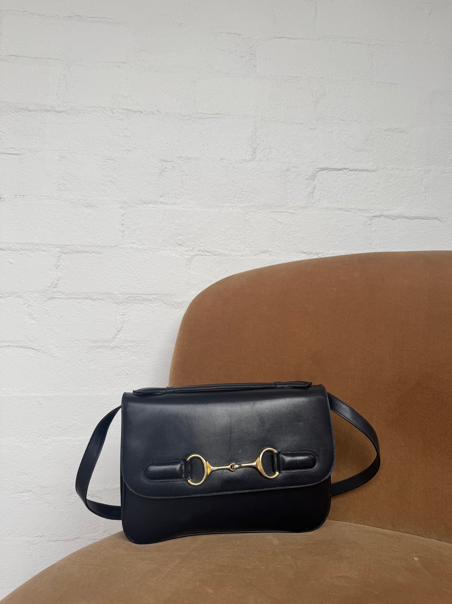 Vintage Céline Horsebit Leather Shoulder Bag