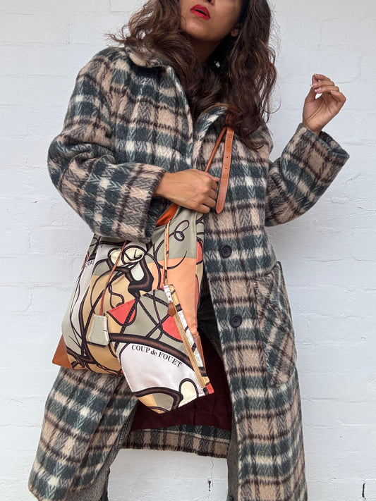 Hermès Multicolor Gold Silk City Bag