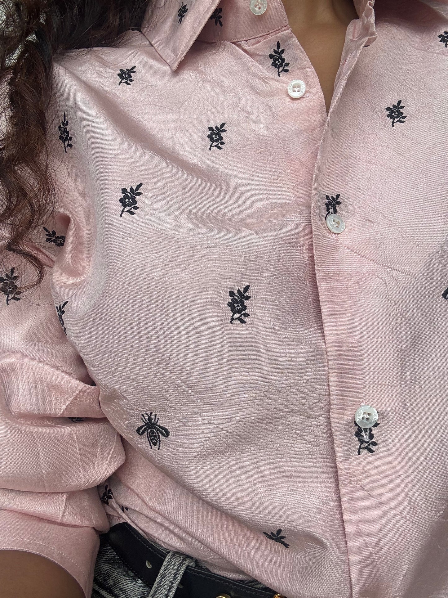 GUCCI Silk Bee & Flower Shirt