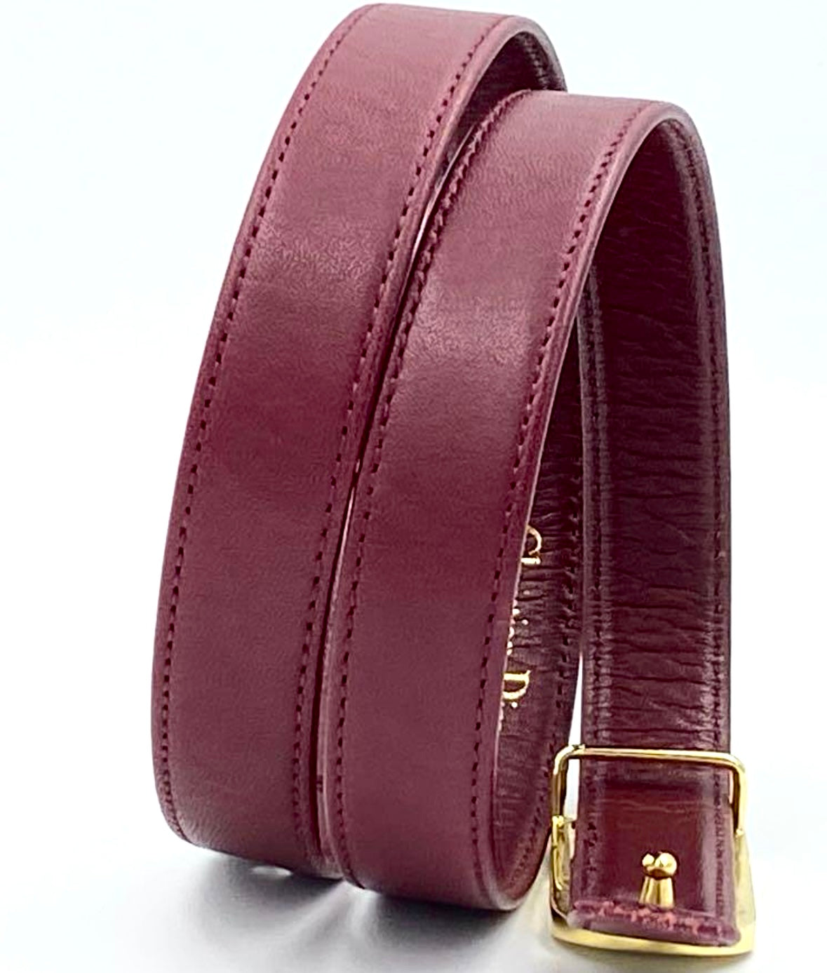 Vintage Christian Dior Bordeaux Leather Belt