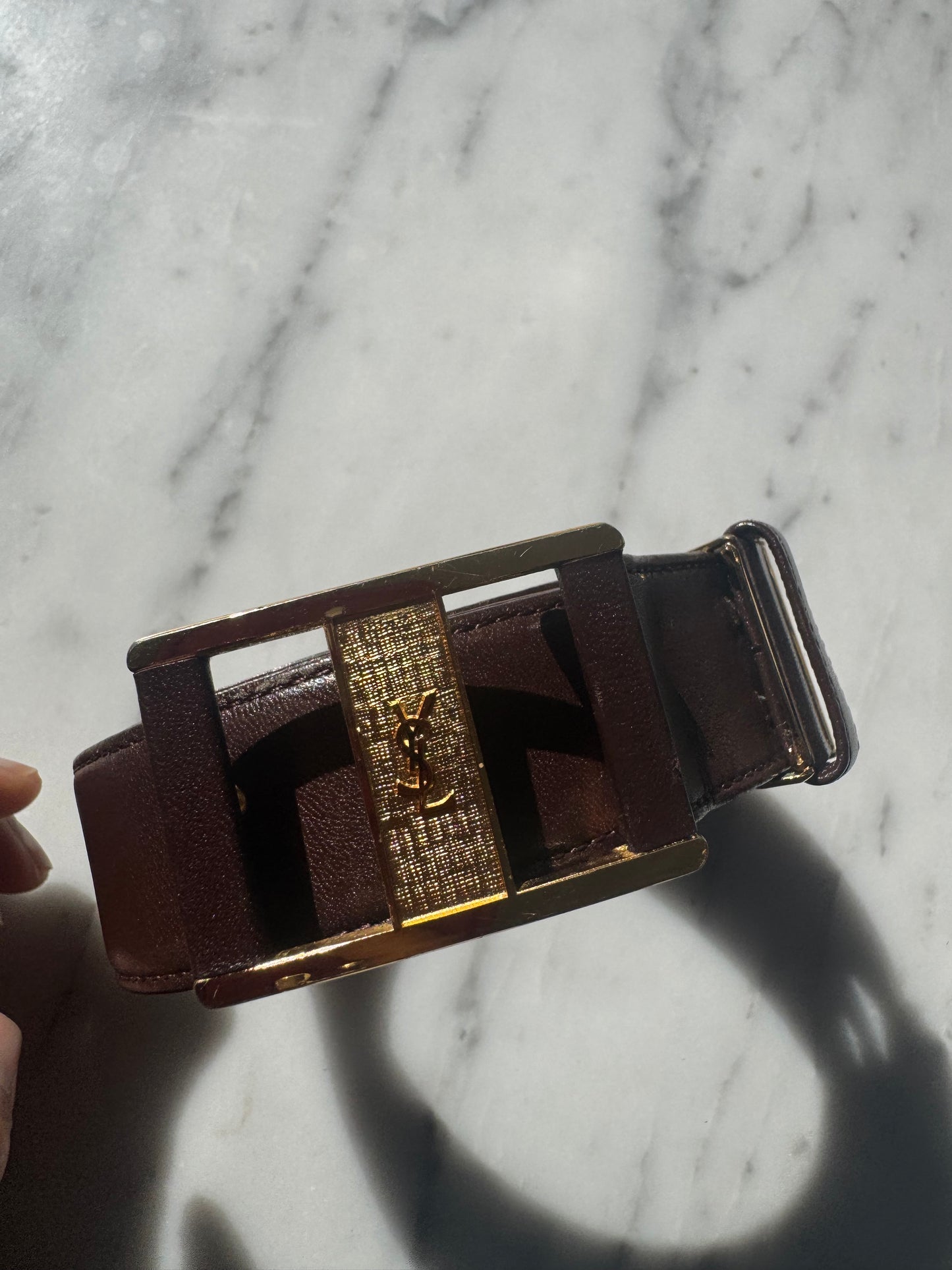 Rare Vintage YSL Brown Leather Belt – Iconic French Elegance