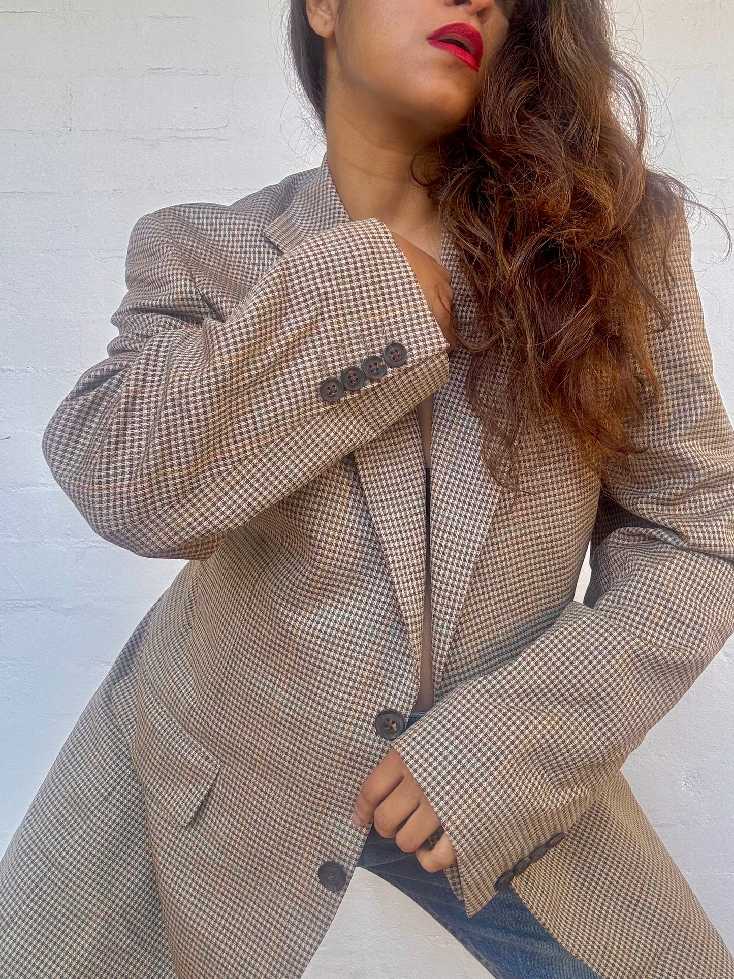 Vintage Burberry’s Silk & Wool Check Blazer