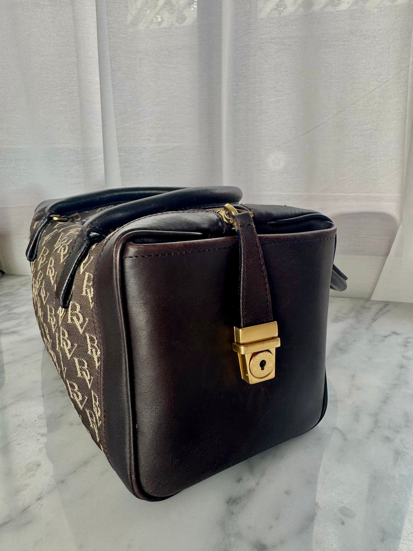 Bottega Veneta Brown Signature Boston Bag