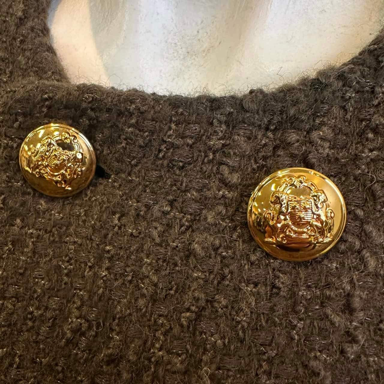 CELINE Chasseur Jacket Bouclé Tweed Khaki
