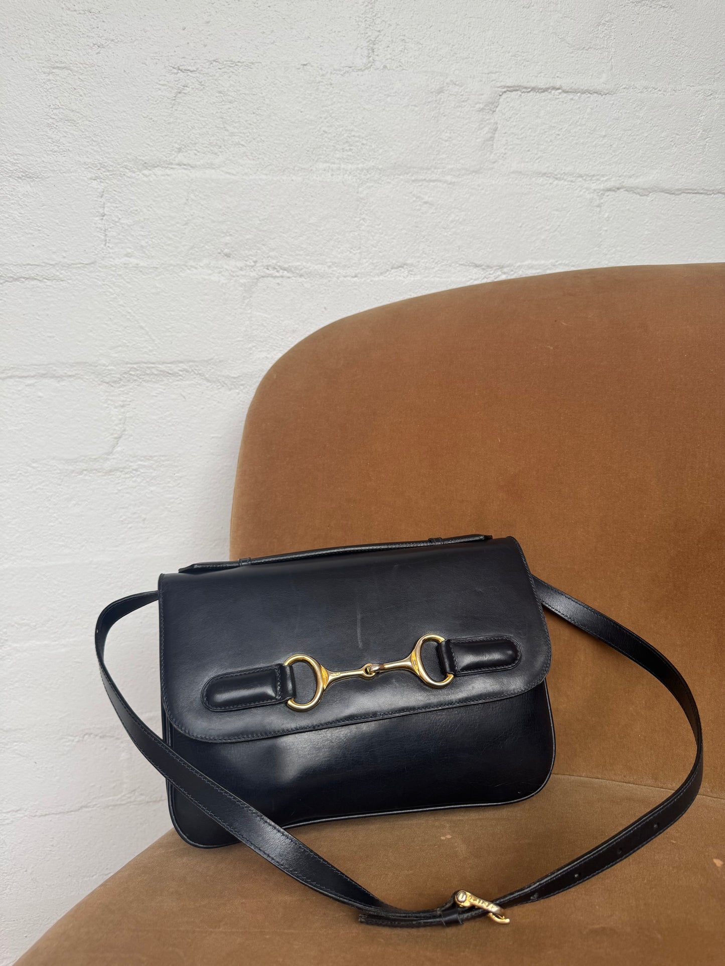 Vintage Céline Horsebit Leather Shoulder Bag