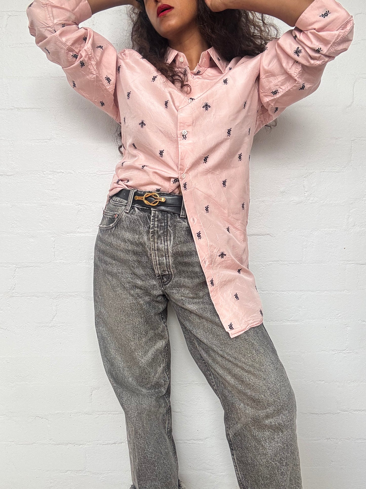 GUCCI Silk Bee & Flower Shirt
