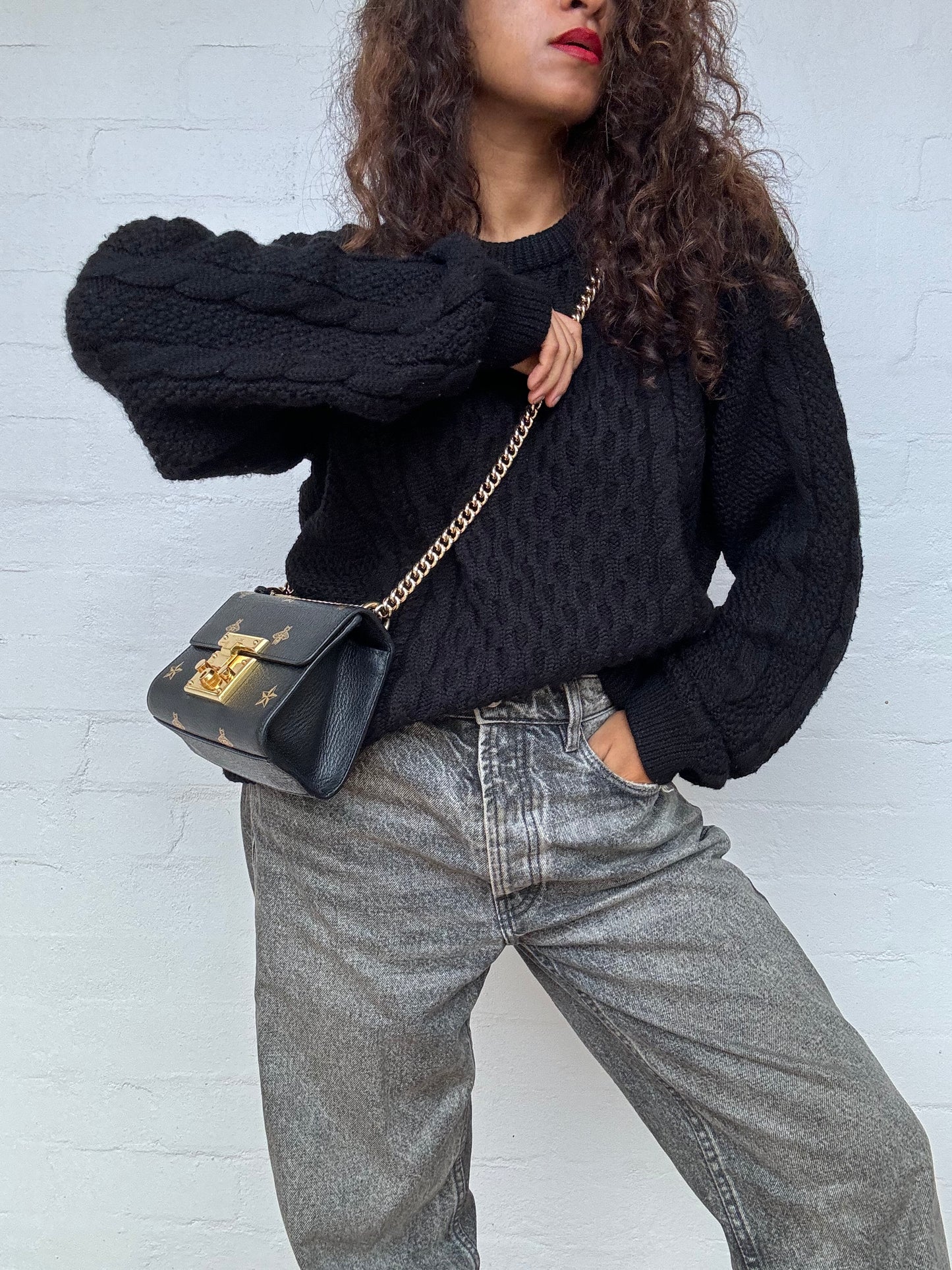 Authentic Gucci Padlock Bee Star Shoulder Bag