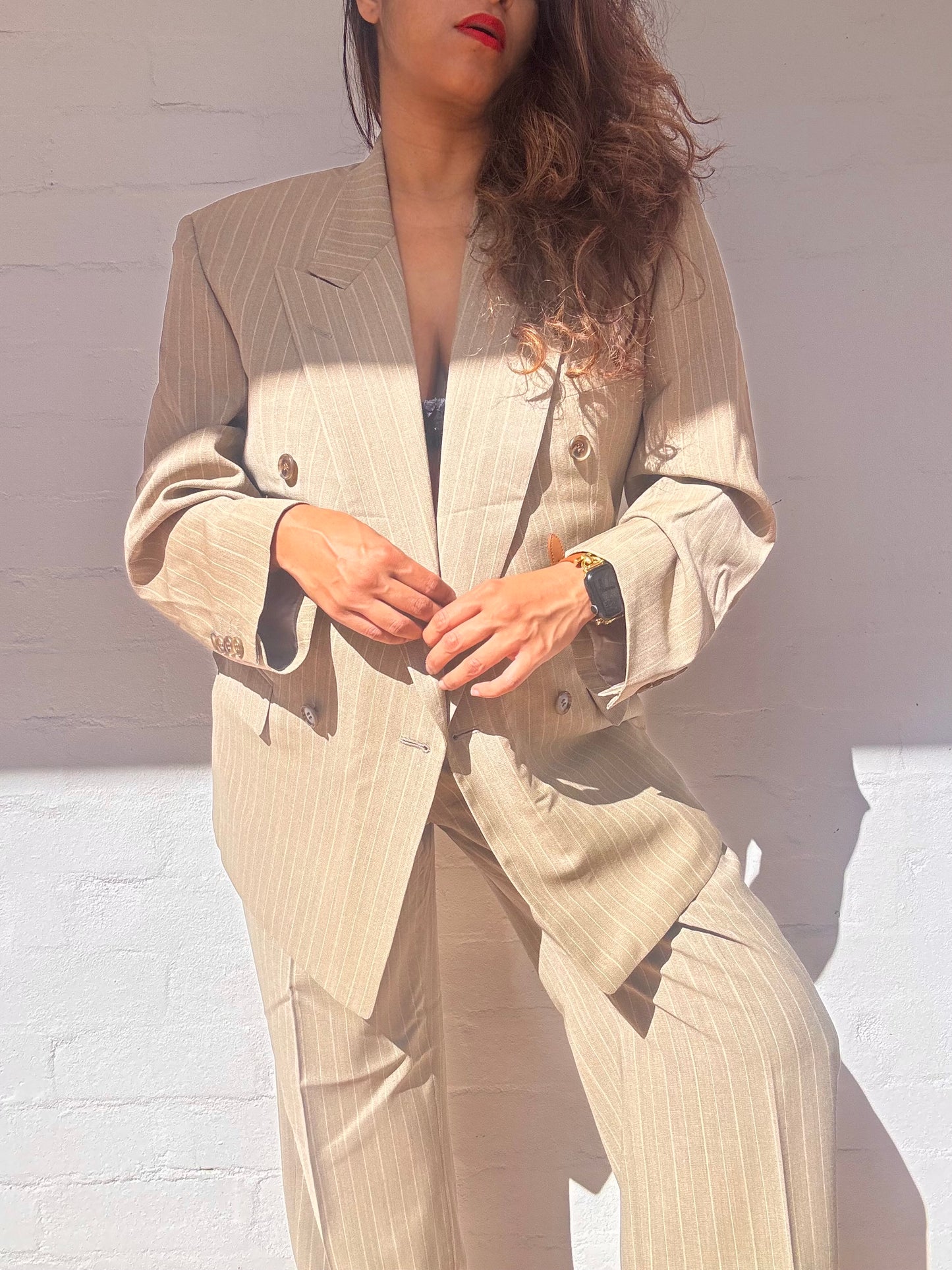 Vintage Christian Dior Double Breasted Wool Suit
