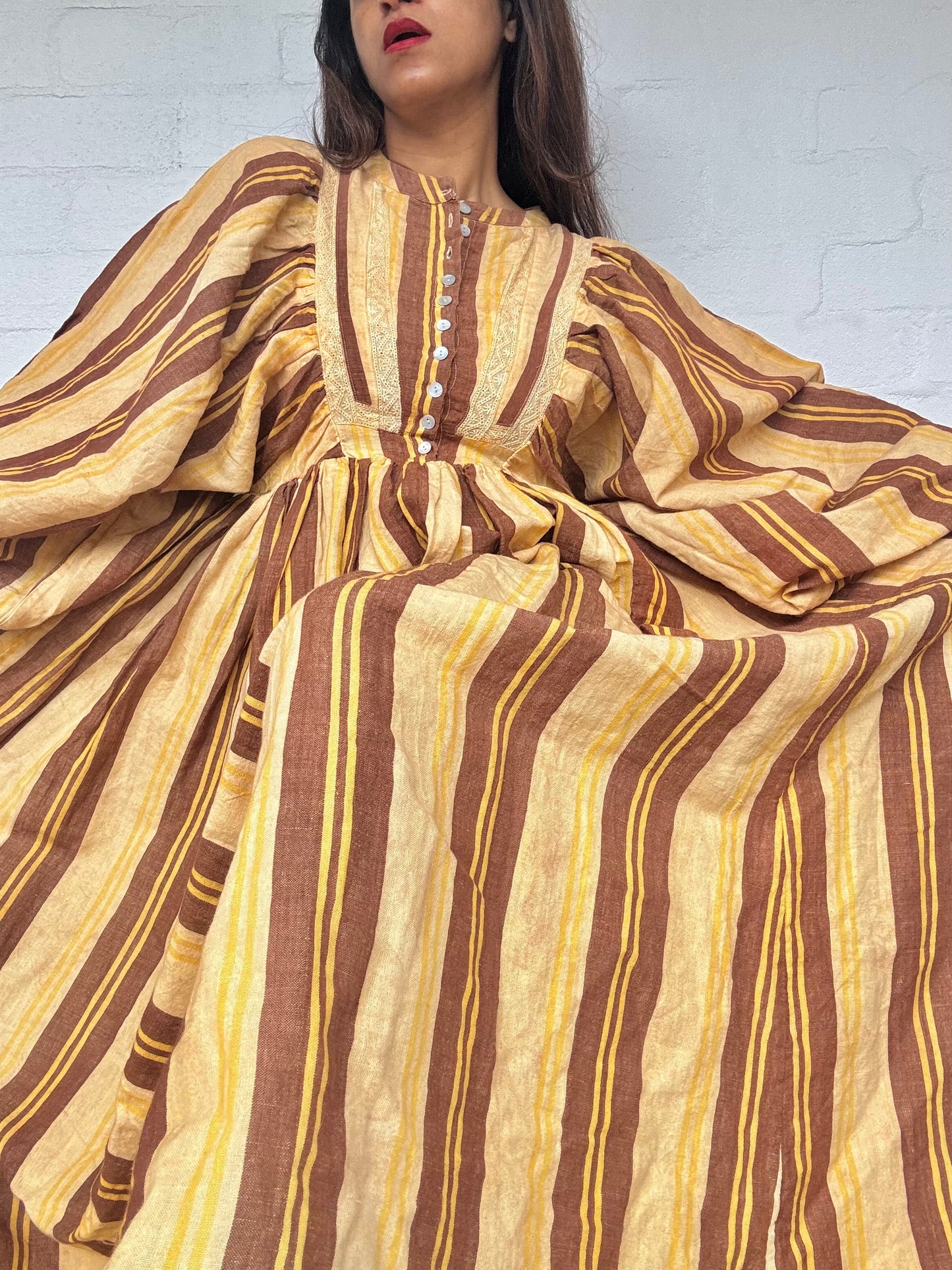 Kinga Csilla - Stripe Linen Maxi Dress