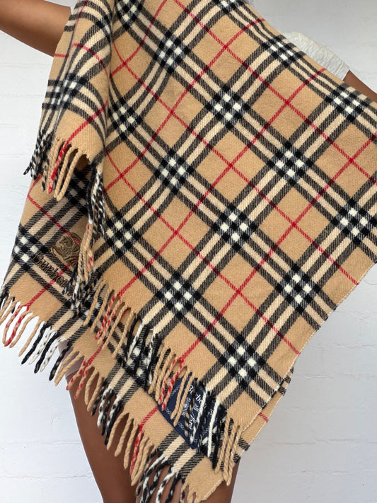 Authentic Burberry Wool Over The Knee Blanket