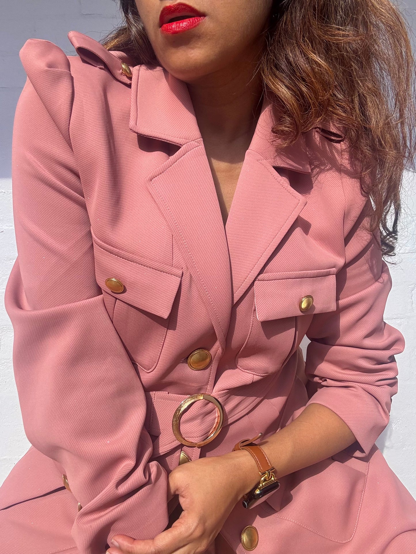 Long Spring Coat - Dusty Pink