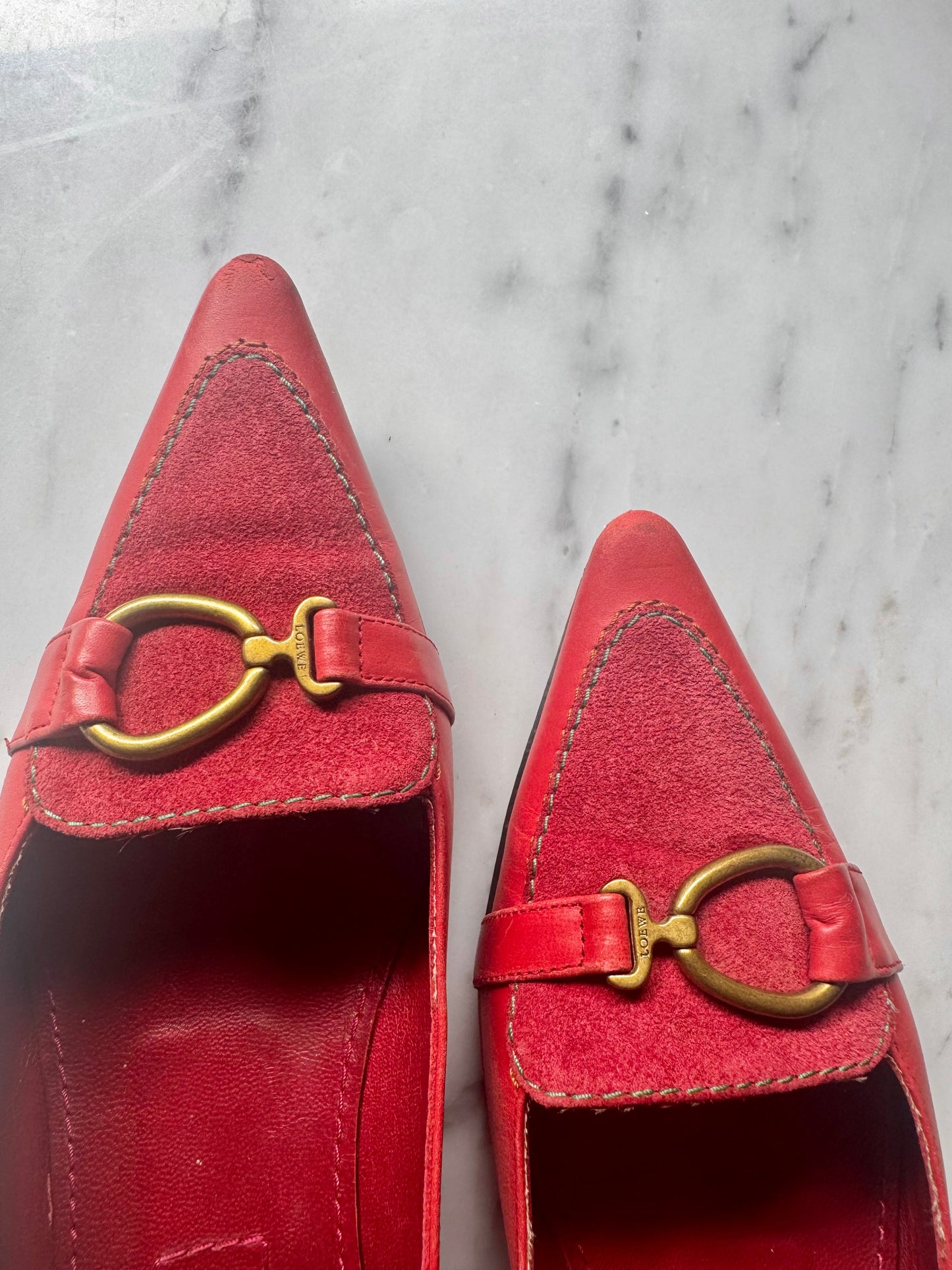 Vintage LOEWE Flats - Red/Orange