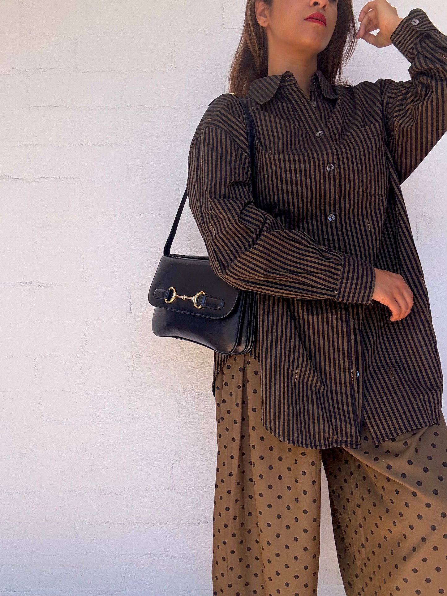 Vintage Céline Horsebit Leather Shoulder Bag