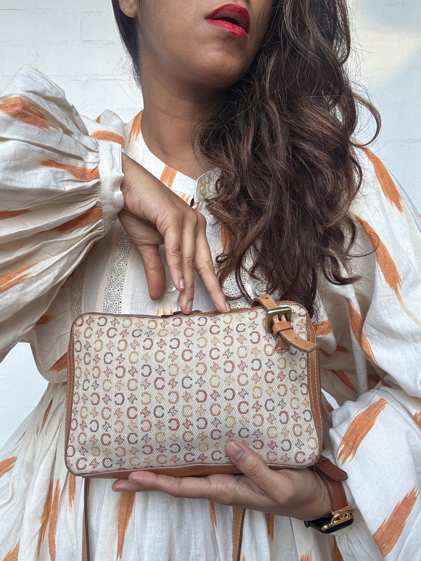 Vintage CELINE Macadam Canvas Pochette
