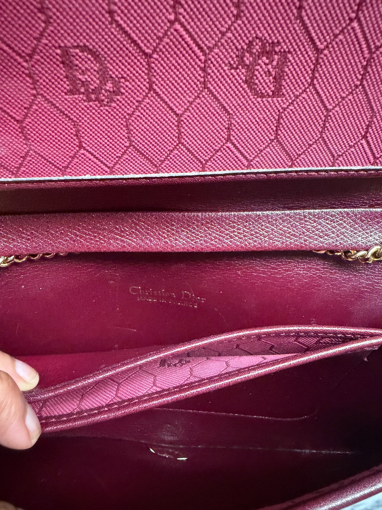 Vintage Christian Dior Leather Bag - Bordeaux
