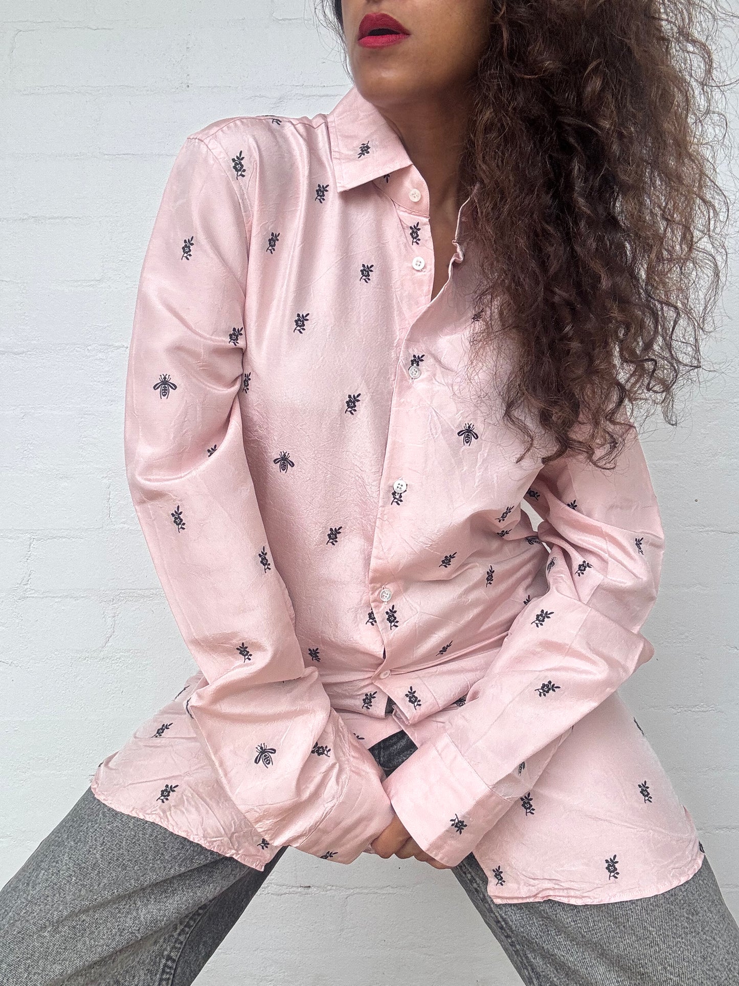 GUCCI Silk Bee & Flower Shirt