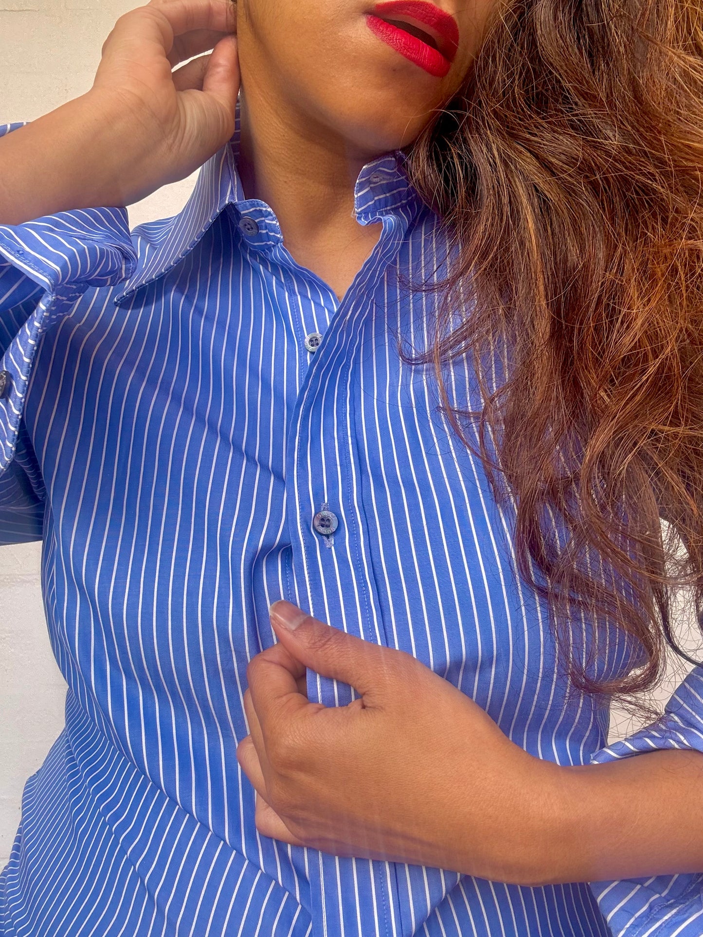 GUCCI Stripe Cotton Shirt - Blue
