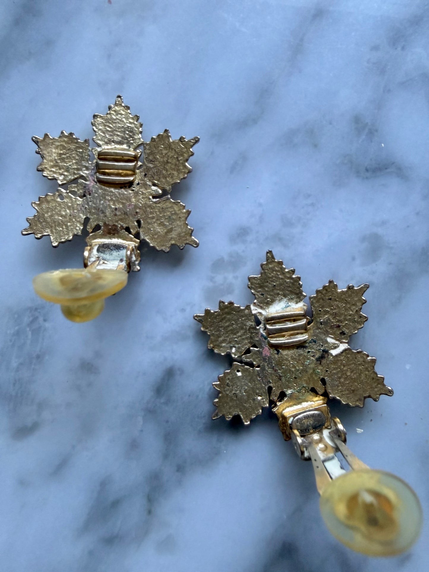 Vintage Chanel Snow Flake Earrings