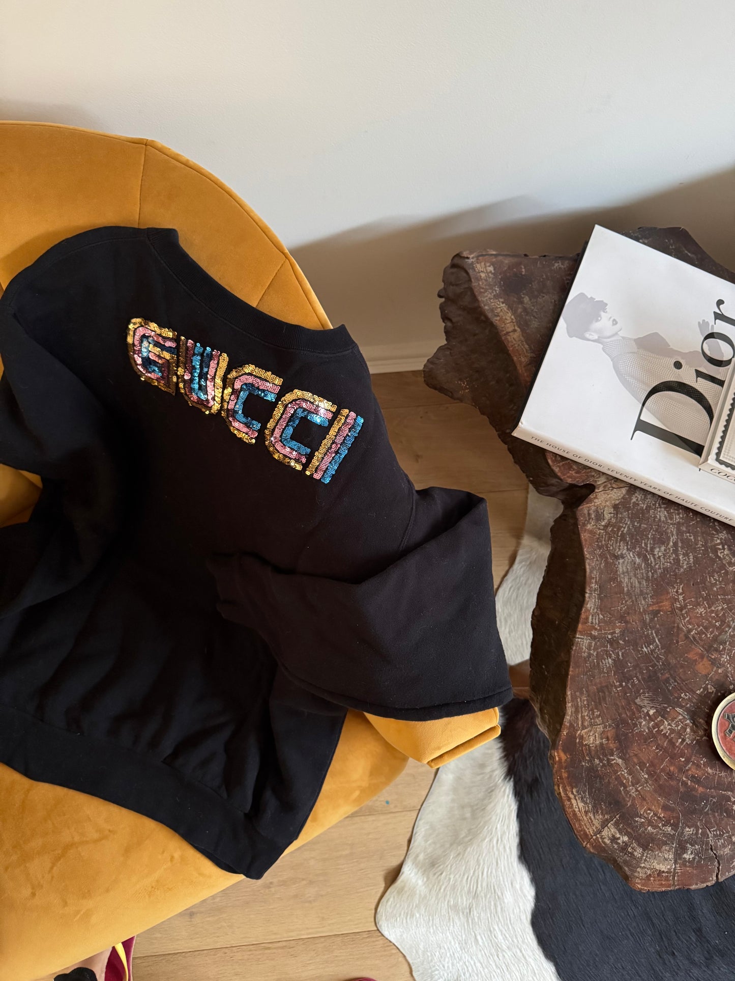 Gucci Black Knit Sequined Bosco & Orso Sweatshirt