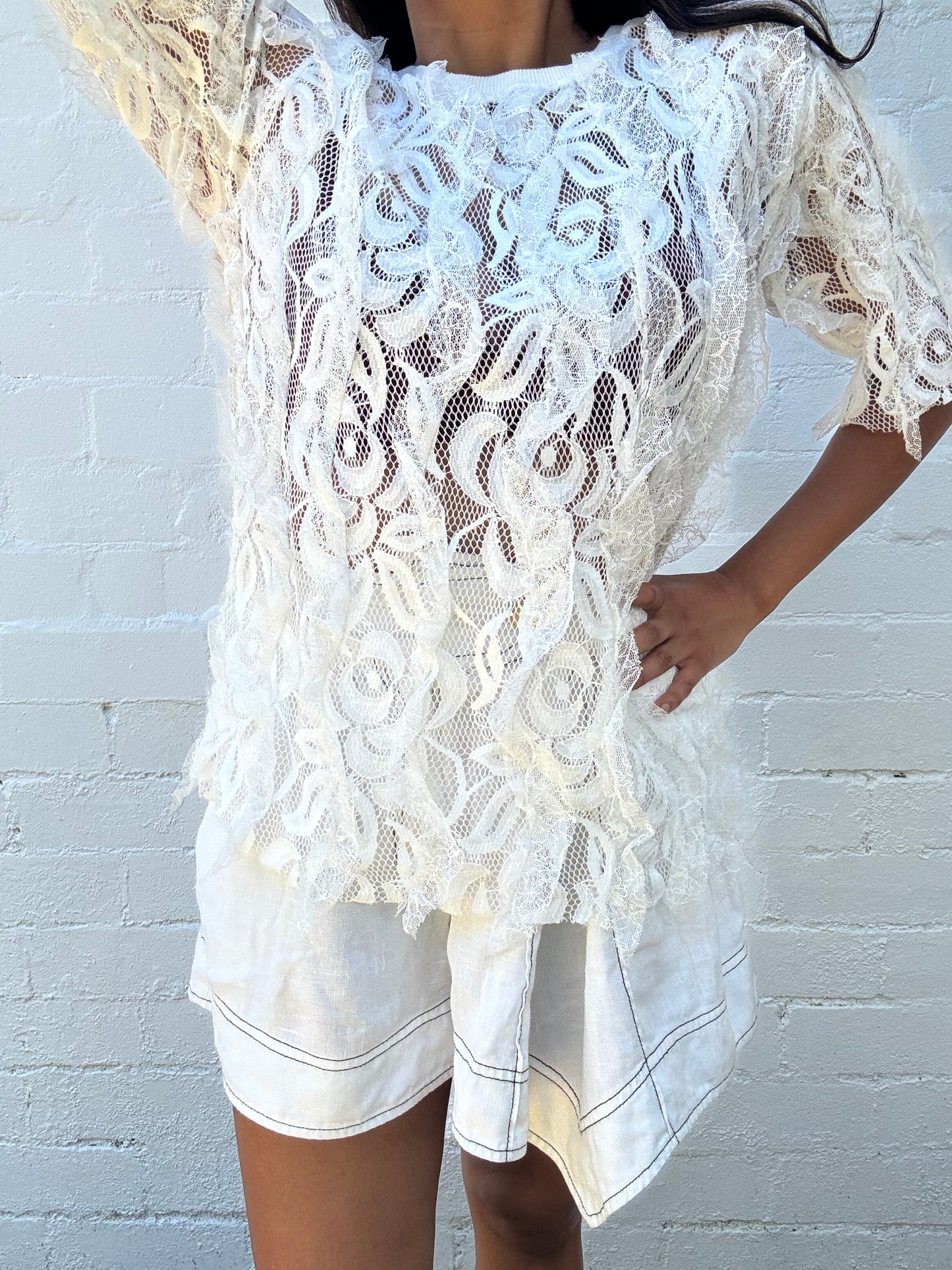 Sheer Applique Blouse