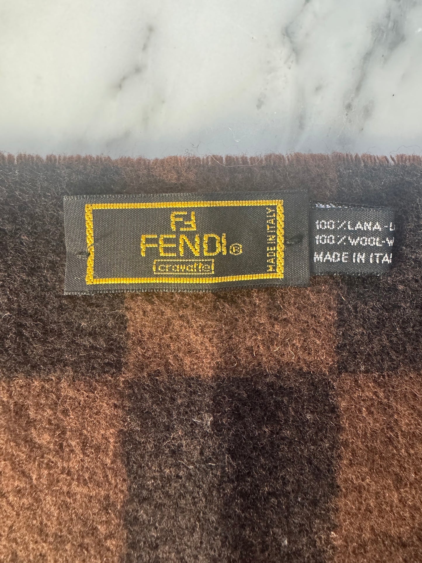 Vintage Fendi Wool Scarf - Dark Brown