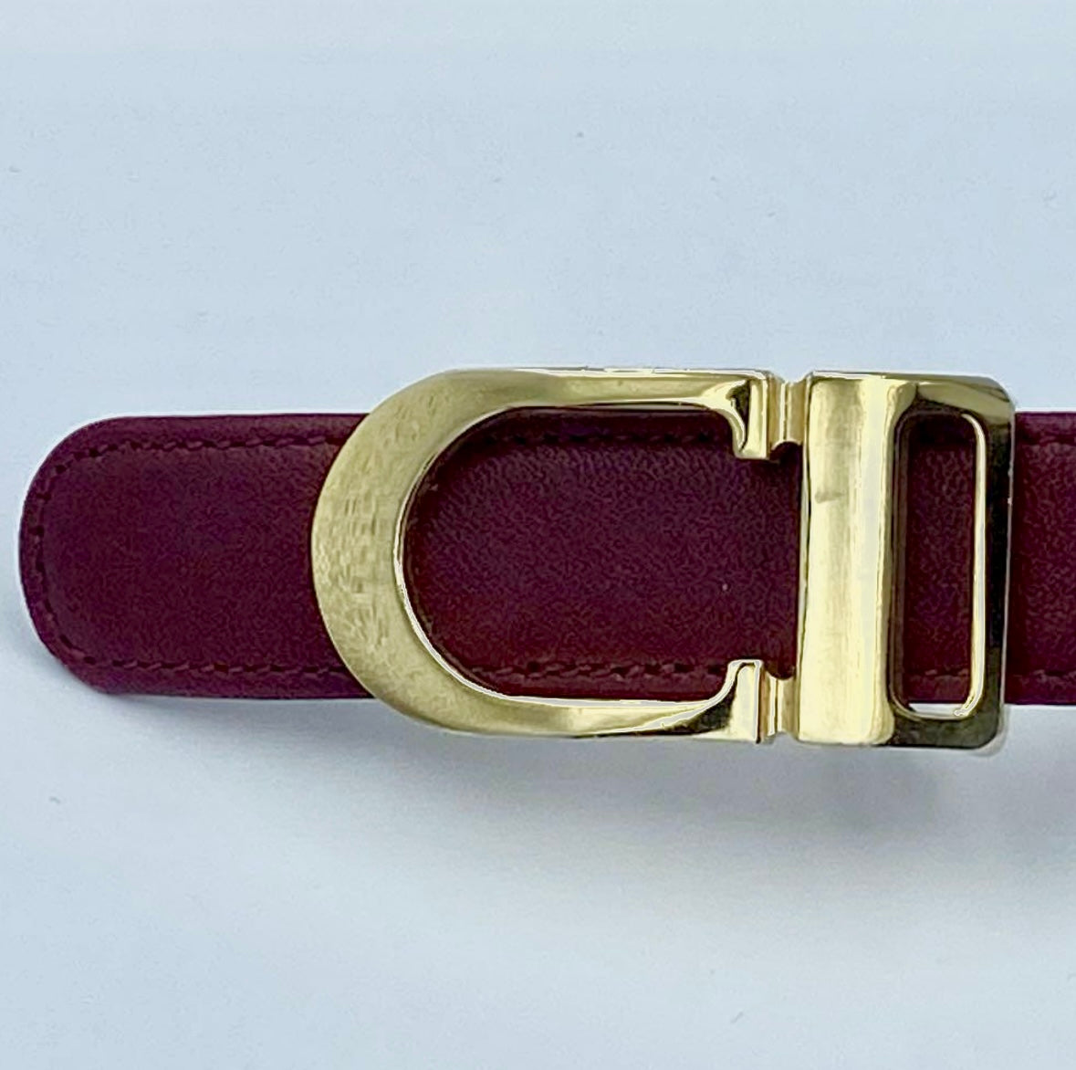 Vintage Christian Dior Bordeaux Leather Belt