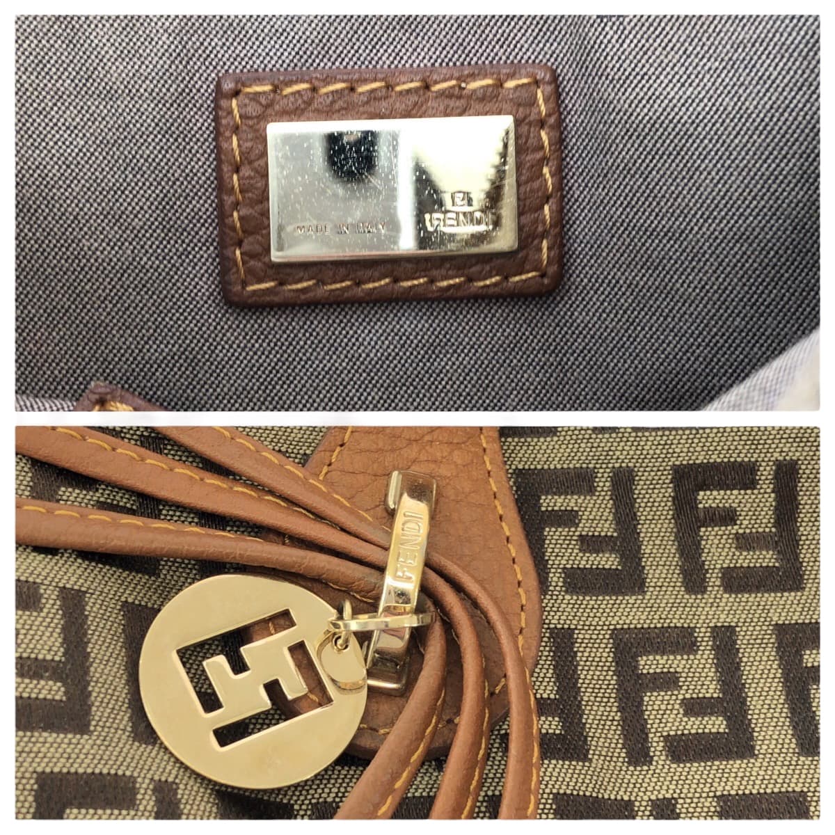Fendi Zucchino Canvas Triple-Strand Tote Bag