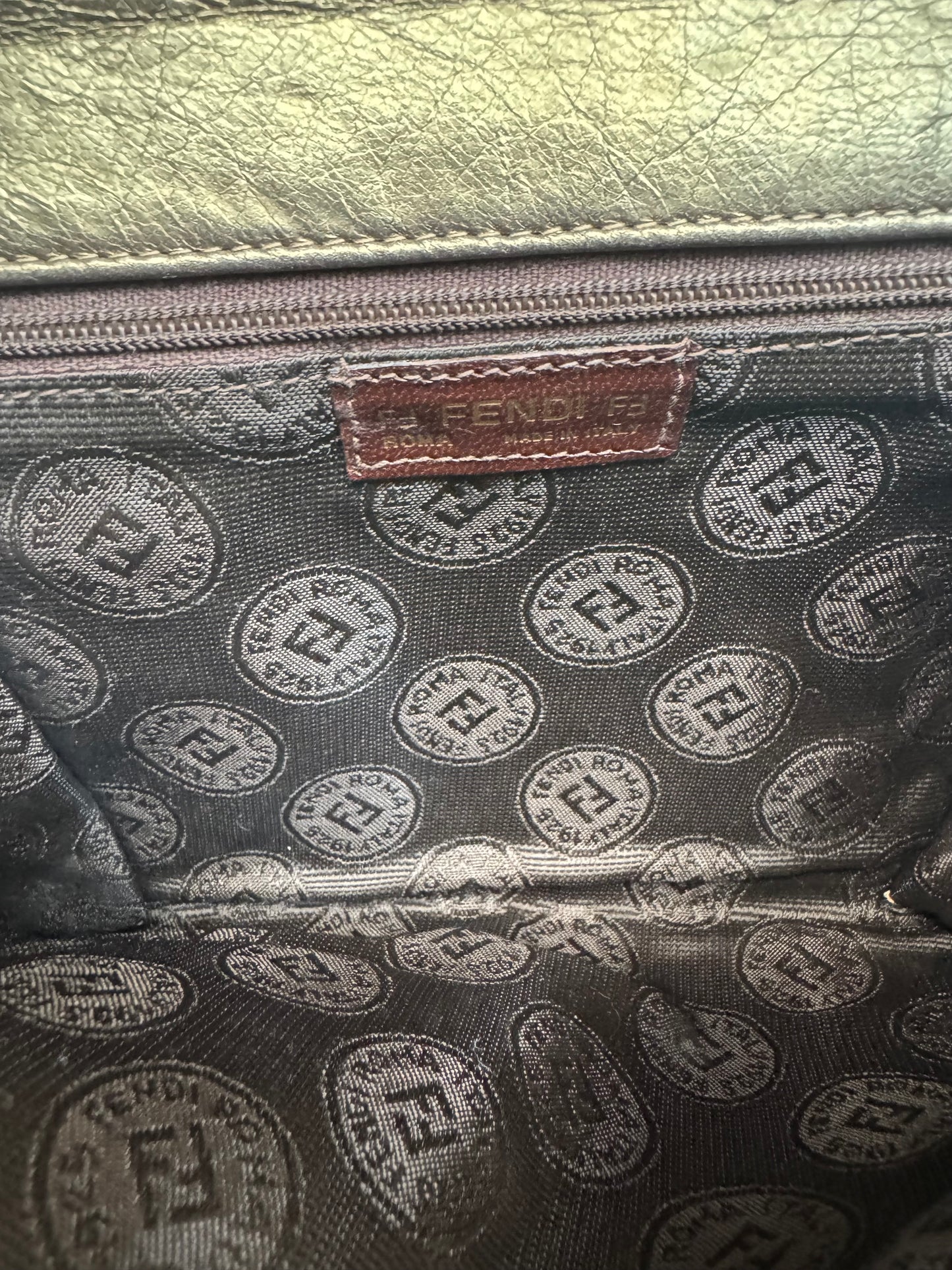 Vintage Fendi Woven Leather Shoulder Bag