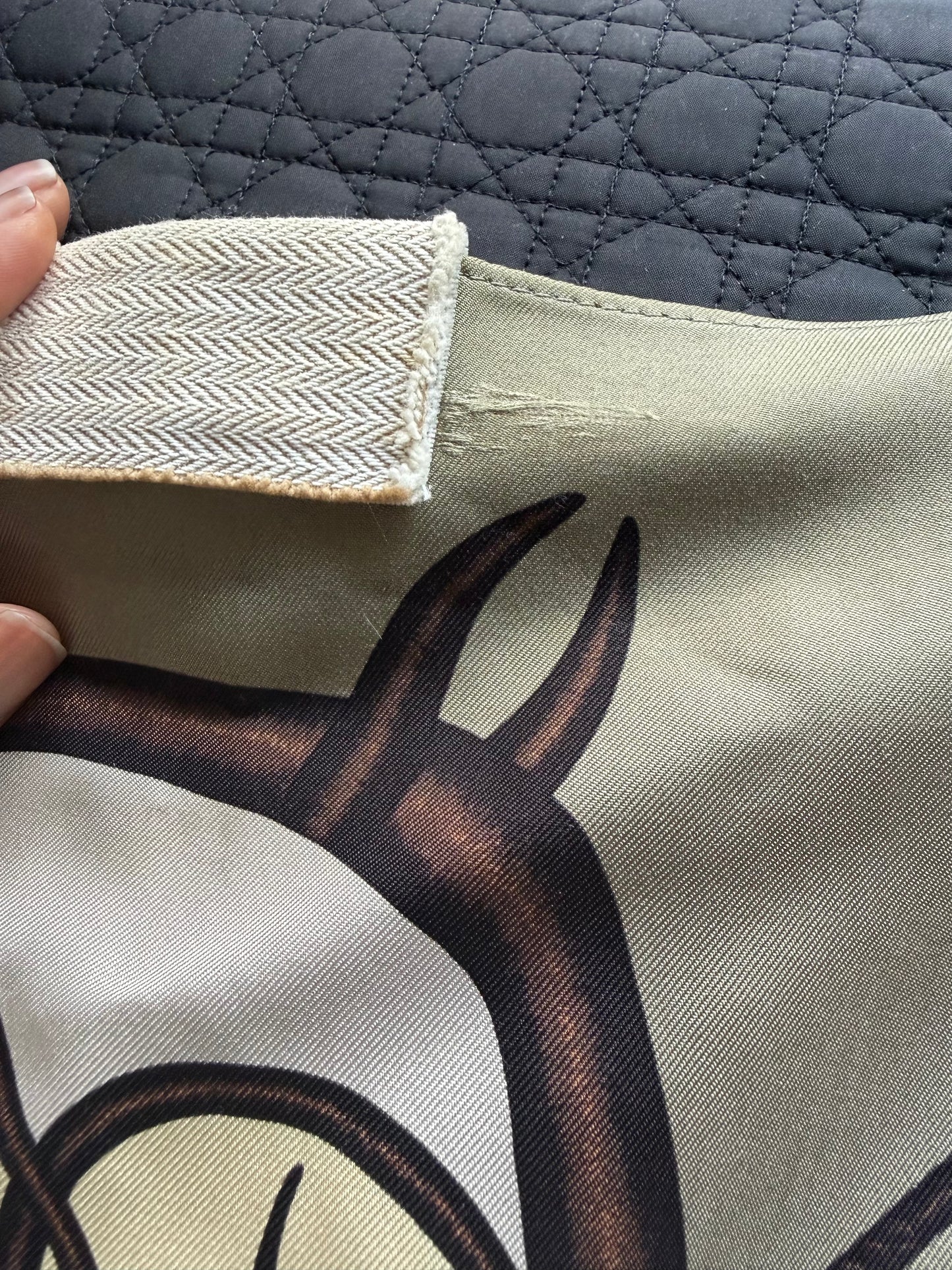 Hermès Multicolor Gold Silk City Bag