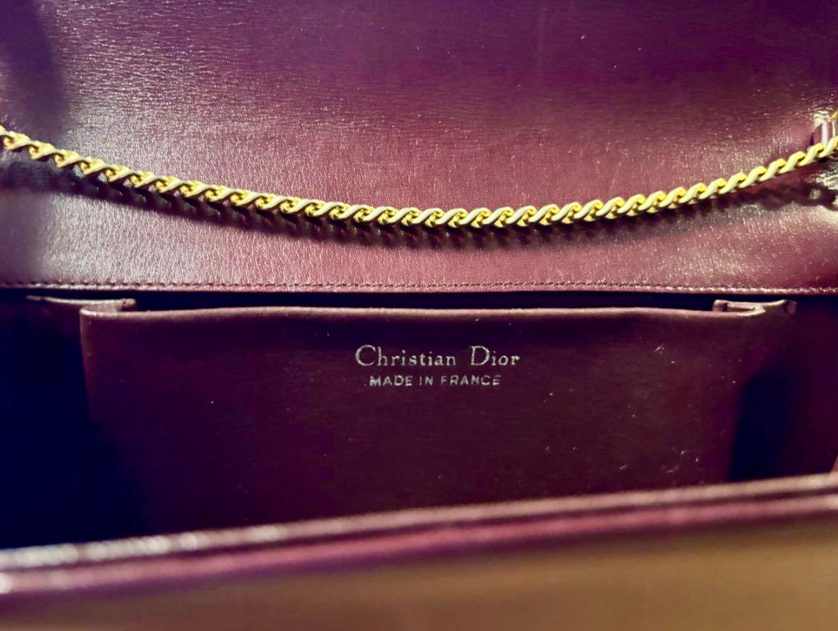 Extremely Rare Color Vintage Dior Shoulder Bag in Bordeaux