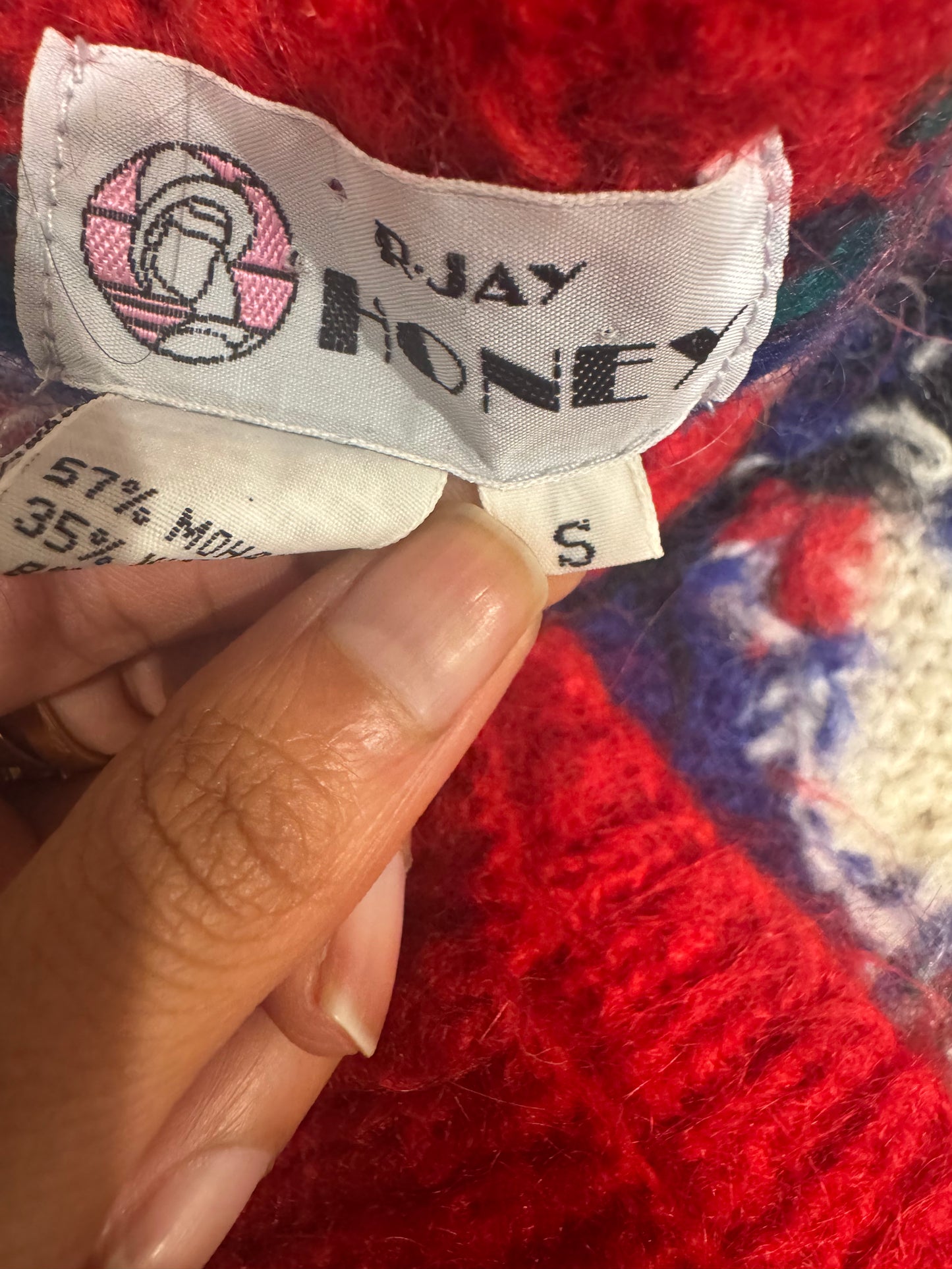 Vintage Colourful Mohair Knit Jumper