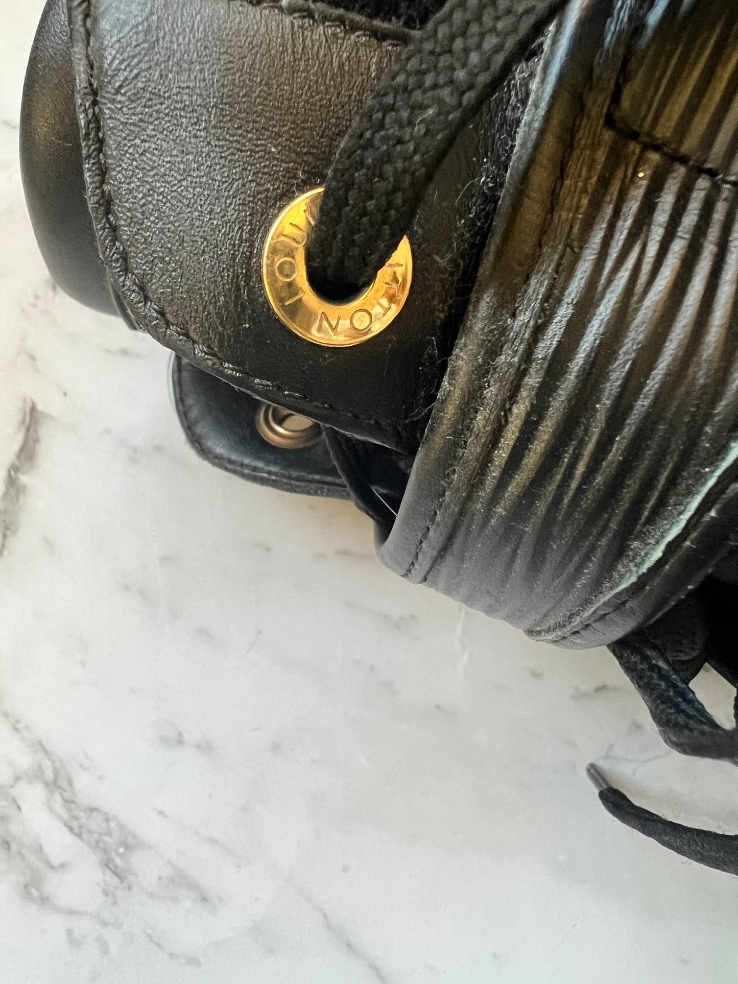 Authentic Louis Vuitton Black Epi Leather And Suede Postmark Sneakers