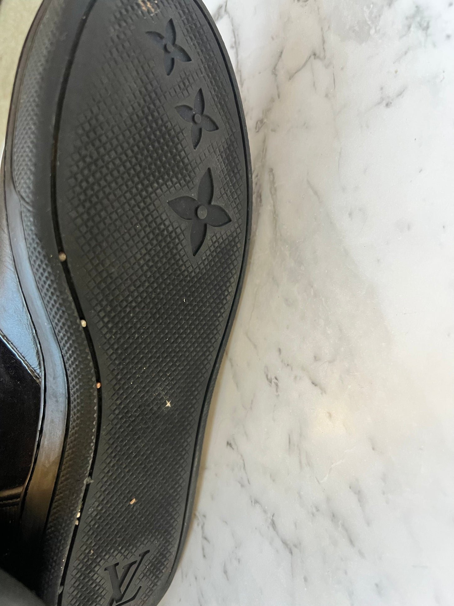 Authentic Louis Vuitton Black Epi Leather And Suede Postmark Sneakers