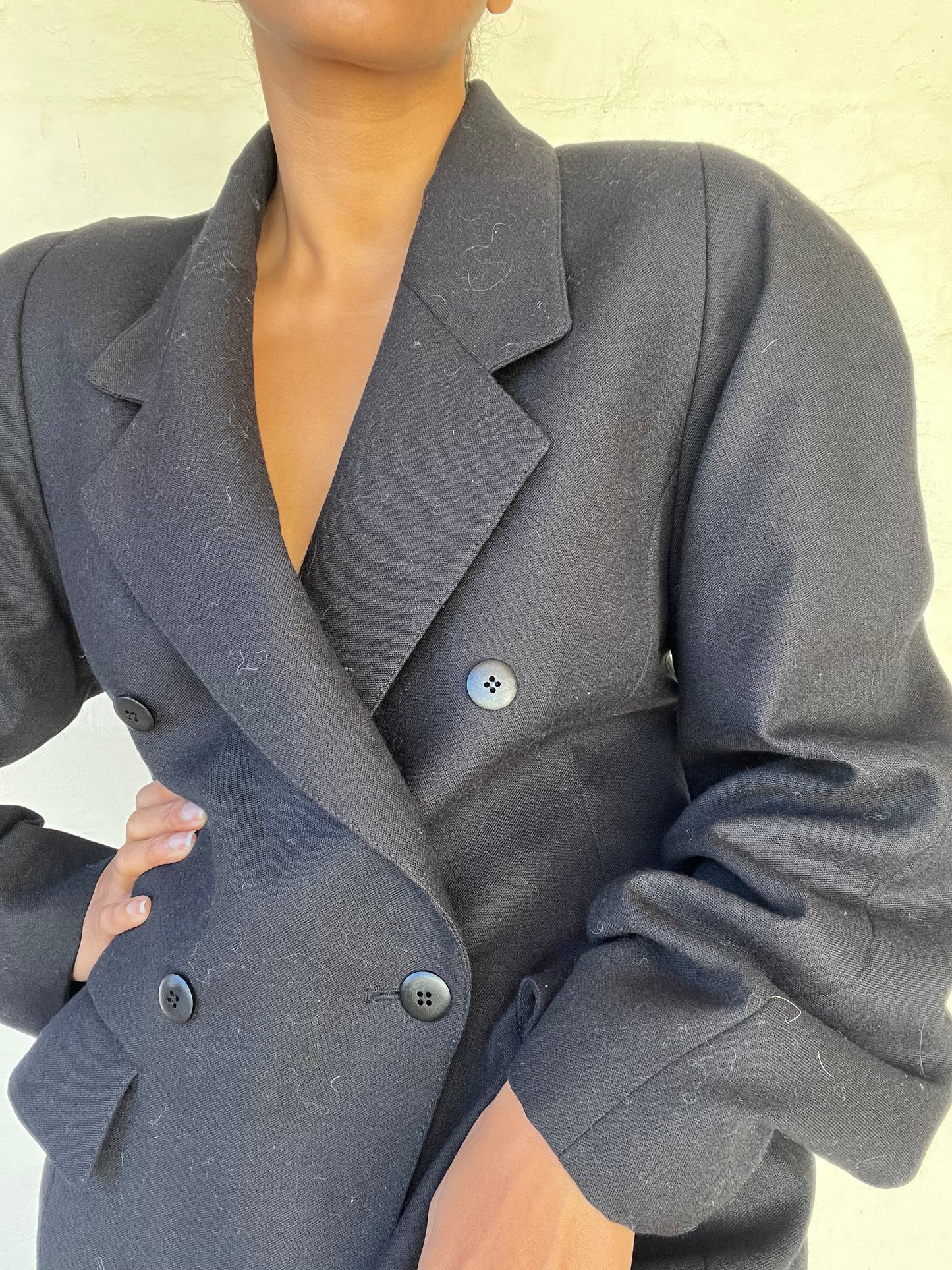 Vintage Black Blazer Puffy Sleeve