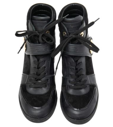 Authentic Louis Vuitton Black Epi Leather And Suede Postmark Sneakers