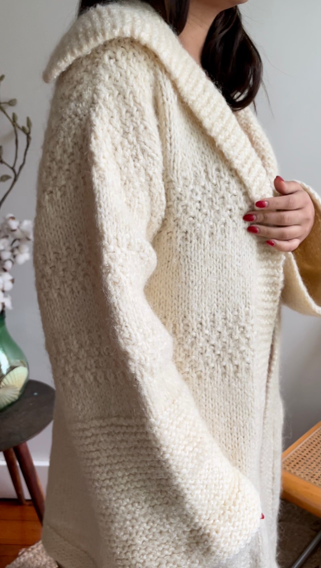 Vintage Hand Knitted Long Cardigan