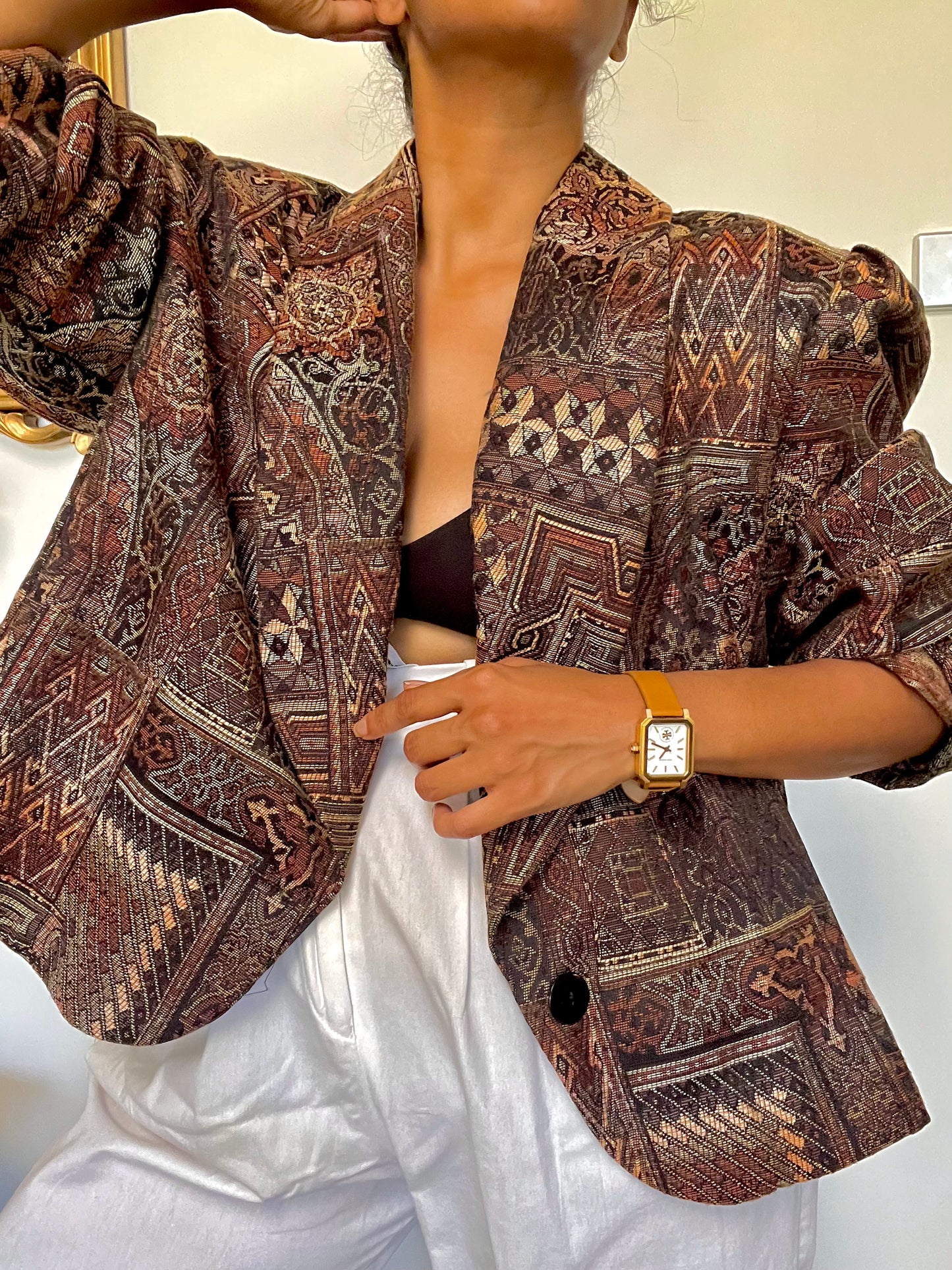 Vintage Tapestry Cropped Jacket