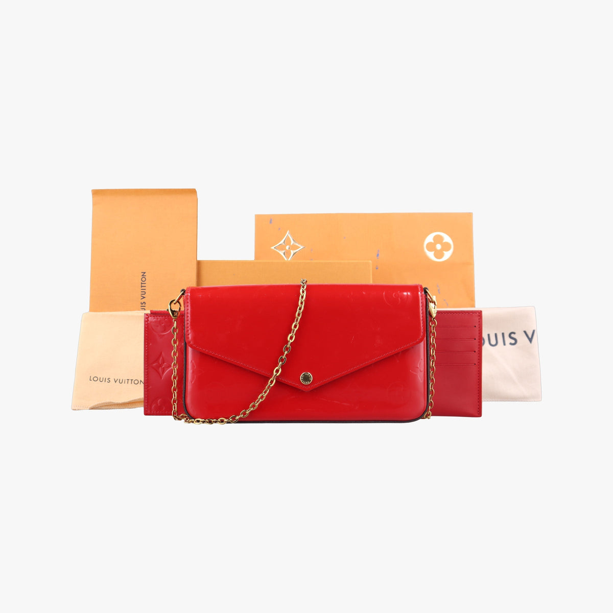 Louis Vuitton Pochette Félicie Vernis in Cerise