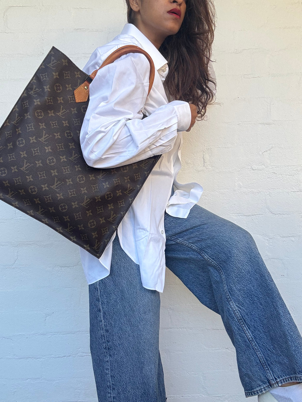 Louis Vuitton Monogram Sac Plat Tote Handbag