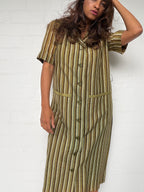 Vintage Miss Dior Striped Shirt Dress with Matching Belt