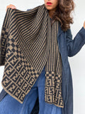 Vintage Fendi Wool Scarf - Black & Brown