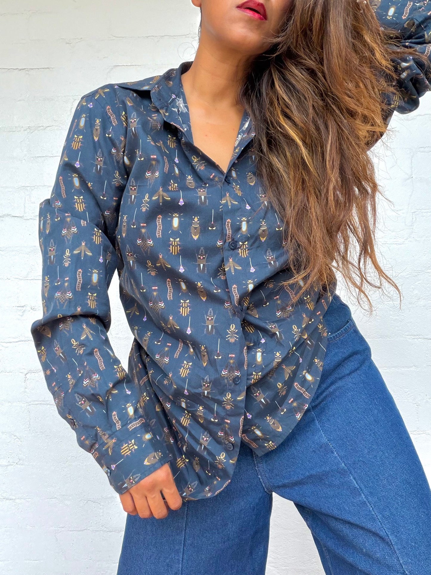 Rare Fendi Cotton Shirt - Bug Print